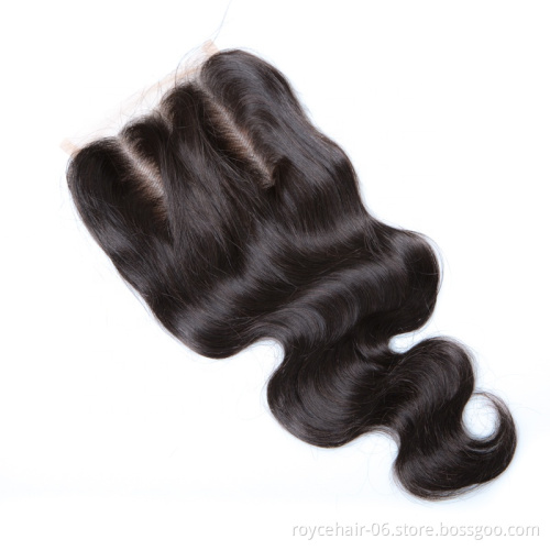 Royce Brazilian Virgin Hair 3 Ways  Part Swiss Lace  4x4 Human Hair Closure With Baby Hair